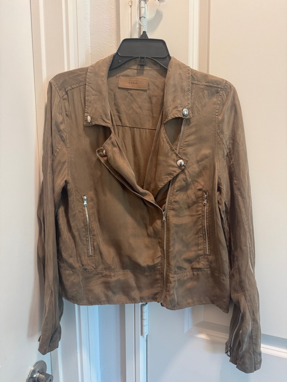 Blank NYC Taupe Brown Lightweight Moto Jacket